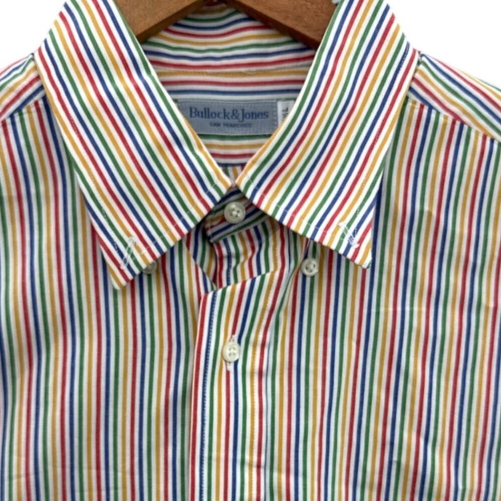 Bullock & Jones San Francisco Vintage Rainbow Stripe Dress Shirt Men 16.5 L